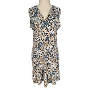 Michael Michael Kors Floral Dress Sleeveless V Neck Knee Length Women’s M Casual